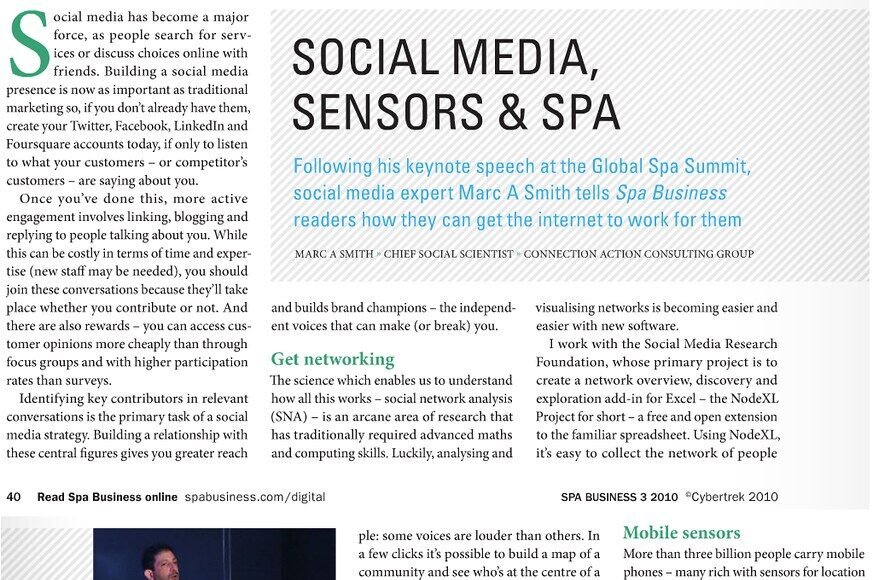 2010 - 09 - 07 - Spa Business Article - Marc Smith on Social Media